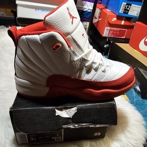 Nike Kids Red and White High-Top Sneakers